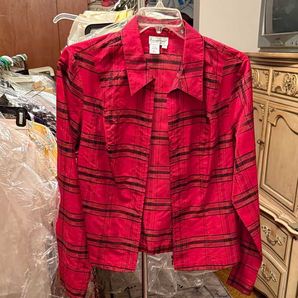 Plaid Red Women's Top